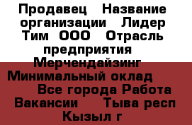 Продавец › Название организации ­ Лидер Тим, ООО › Отрасль предприятия ­ Мерчендайзинг › Минимальный оклад ­ 14 200 - Все города Работа » Вакансии   . Тыва респ.,Кызыл г.